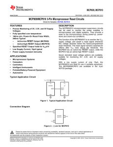 MCP809/MCP810 3-Pin Microprocessor Reset