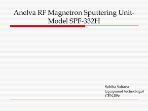 Anelva RF Magnetron Sputtering Unit- Model SPF-332H