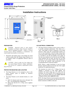 Primary Surge Protectors Installation Instructions