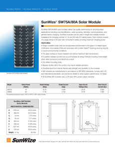 SunWize® SW75A/80A Solar Module