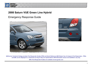 2008 Saturn VUE Green Line Hybrid Emergency Response Guide