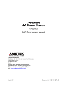 TrueWave AC Power Source - AMETEK Programmable Power