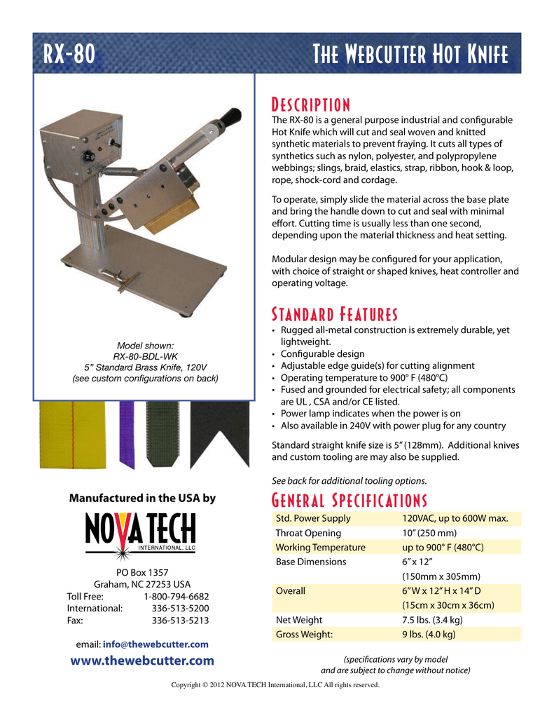 Rx 80 The Webcutter Hot Knife