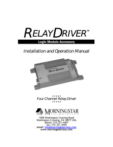 Relay Driver Operator`s Manual