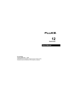 12 Multimeter - Fluke Meter Repair Fluke Networks Repair