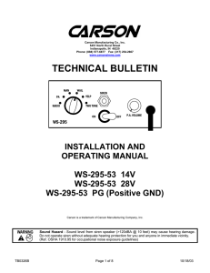 WS-295-53 Manual - Carson Manufacturing Company, Inc.