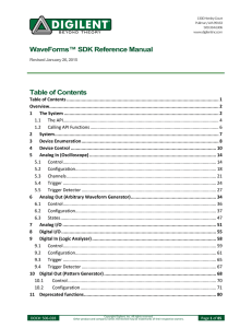 WaveForms™ SDK Reference Manual Table of Contents