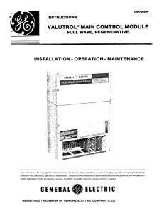 ValuTrol Main Control Module (Full wave, Regenerative)