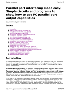 Parallel port interfacing made easy: Simple circuits and