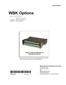 WBK Options User`s Manual