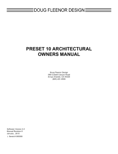 preset 10 architectural owners manual