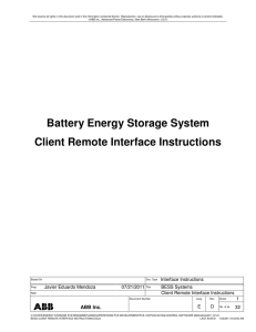 Battery Energy Storage System Client Remote