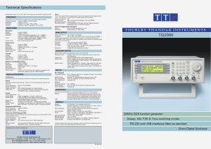 TG2000 low cost 20MHz DDS function generator from TTi