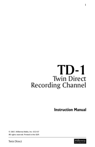 TD-1 Manual - Millennia Media