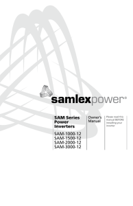 SAM Series Power Inverters SAM-1000-12 SAM-1500-12 SAM