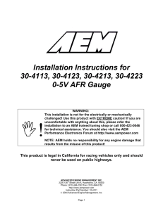 Installation Instructions for 30-4113, 30-4123, 30-4213, 30