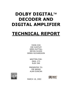 dolby digital™ decoder and digital amplifier technical report