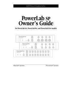 PowerLab SP Owner`s Guide