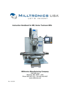Instruction Handbook for MB, Series Toolroom Mills Milltronics