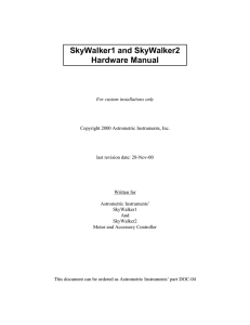 SkyWalker1 and SkyWalker2 Hardware Manual