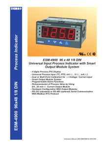 ESM-49 96x48 1/8 DIN 00 Process Indicator