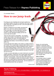 How to use jump-leads Press Release from Haynes Publishing