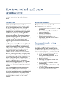 How to write (and read) audio specifications Introduction About this document
