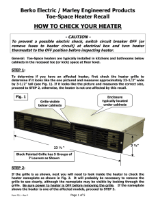 HOW TO CHECK YOUR HEATER Berko Electric / Marley Engineered Products