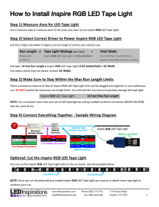 Inspire Step 1) Measure Area for LED Tape Light Tape Light Wattage
