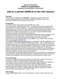 this is a partial SAMPLE of the full manual PAS3-Z modification Overview