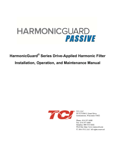 HarmonicGuard Series Drive-Applied Harmonic Filter Installation, Operation, and Maintenance Manual