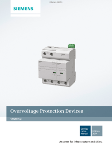 Overvoltage Protection Devices SENTRON Answers for infrastructure and cities. Configu-