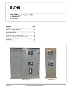 ATC-900 Magnum Transfer Switch O &amp; M Manual