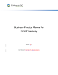 Business Practice Manual for Direct Telemetry  Version