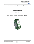 Operation Manual  LDM-1000 LVDT/RVDT Signal Conditioning Module