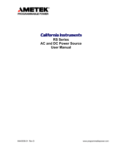 RS Series AC and DC Power Source User Manual