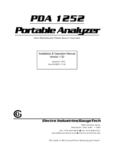 PDA 1252 Portable Analyzer Electro Industries/GaugeTech