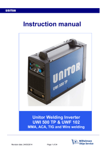 Instruction manual Unitor Welding Inverter UWI 500 TP &amp; UWF 102