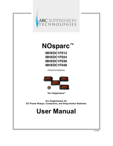 NOsparc User Manual ™ MHXDC1F012