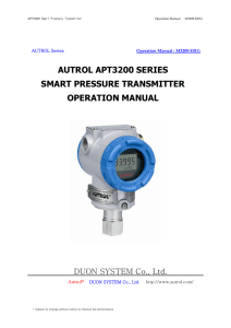 AUTROL APT3200 SERIES SMART PRESSURE TRANSMITTER OPERATION MANUAL