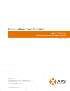 Installation/User Manual APS YC500-A Photovoltaic Grid-connected Inverter APS America