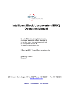Intelligent Block Upconverter (IBUC) Operation Manual