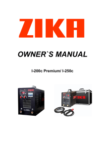 ZIKA OWNER`S MANUAL  I-200c Premium/ I-250c