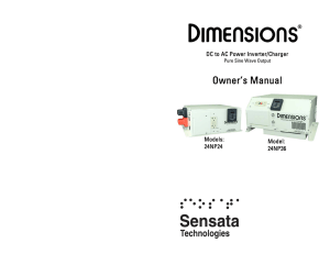 Owner’s Manual  DC to AC Power Inverter/Charger Models: