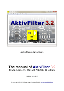 The manual of AktivFilter 3.2 Active filter design software