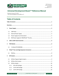 ™ Reference Manual Universal Development Board Table of Contents