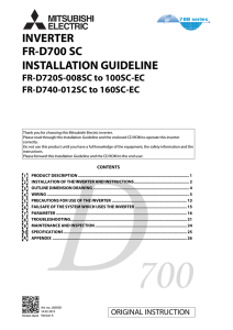 INVERTER FR-D700 SC INSTALLATION GUIDELINE FR-D720S-008SC to 100SC-EC