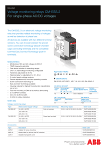 Voltage monitoring relays CM-ESS.2 For single-phase AC/DC voltages