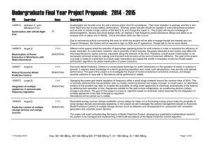Undergraduate Final Year Project Proposals:   2014 - 2015 Supervisor PID Room