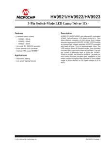 HV9921/HV9922/HV9923 3-Pin Switch-Mode LED Lamp Driver ICs Features Description